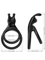 Armony - Double Black Silicone Phallic Ring with Rabbit Stimulator