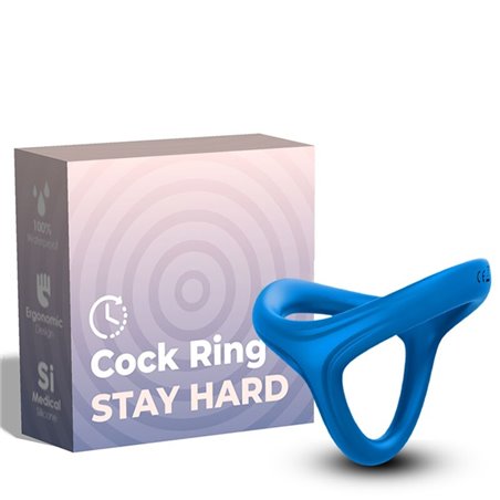 Armony Tresor - Anello Fallico Triplo in Silicone Blu