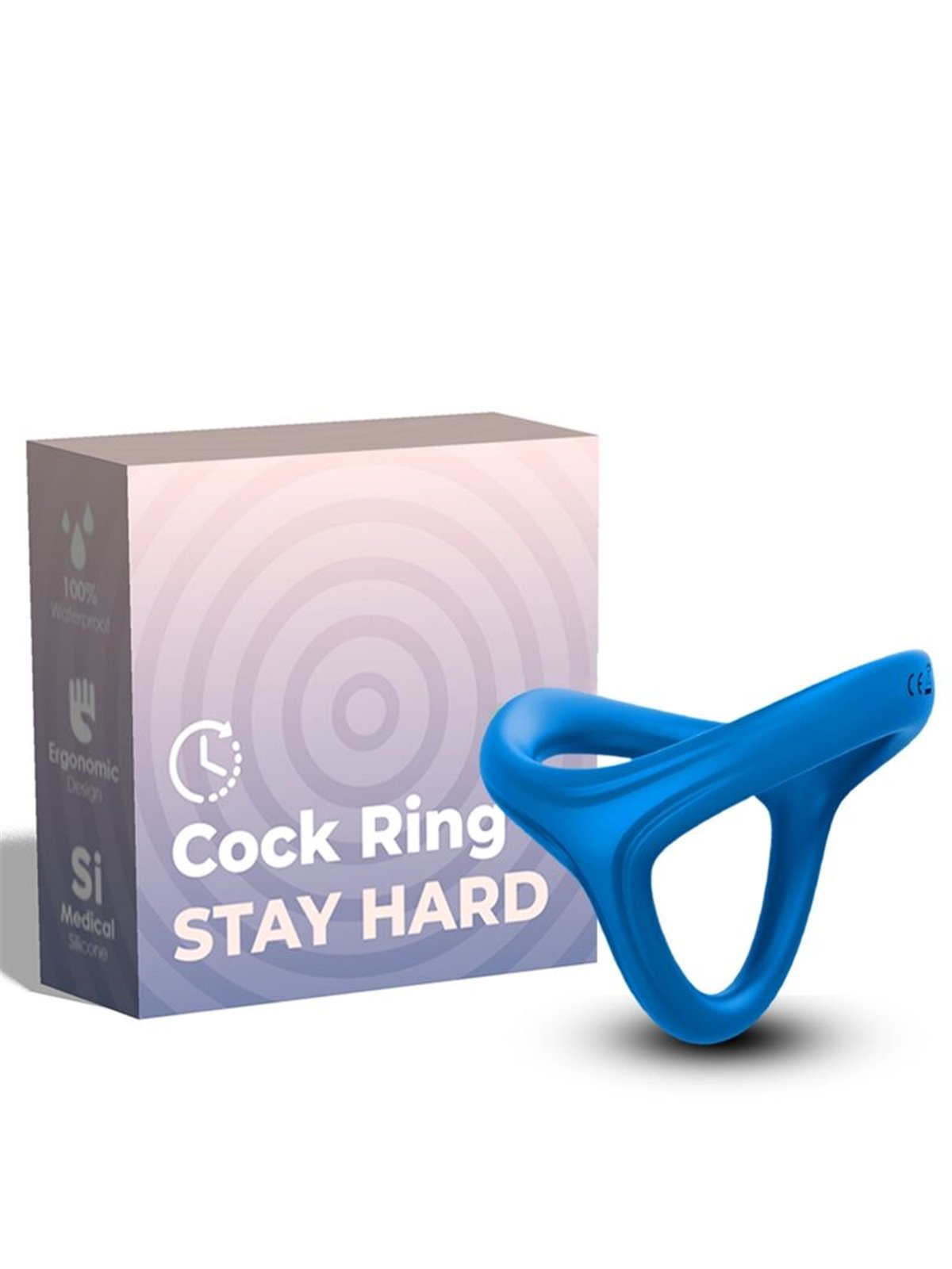 Armony Tresor - Anello Fallico Triplo in Silicone Blu