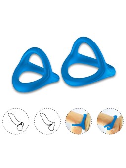 Armony Tresor - Anello Fallico Triplo in Silicone Blu