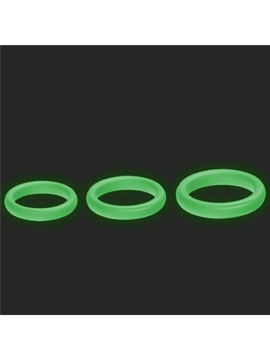 Armony - Set of 3 Fluorescent Silicone Phallic Rings