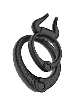 Armony Bull's Love - Double Silicone Phallic Ring Black