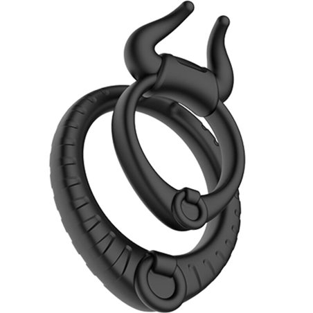 Armony Bull's Love - Anello Fallico Doppio in Silicone Nero