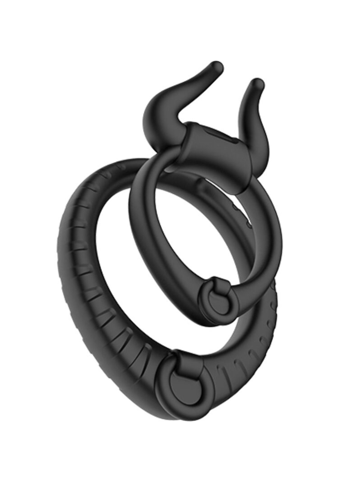 Armony Bull's Love - Anello Fallico Doppio in Silicone Nero