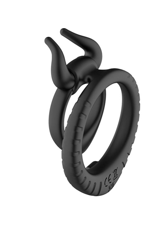 Armony Bull's Love - Anello Fallico Doppio in Silicone Nero