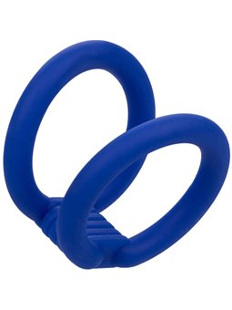 Calexotics Admiral - Anello Fallico Doppio in Silicone Liquido Blu