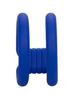 Calexotics Admiral - Anello Fallico Doppio in Silicone Liquido Blu