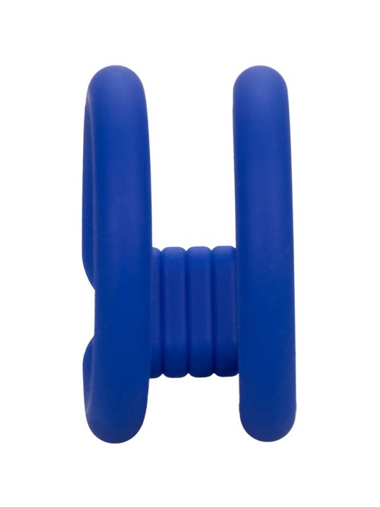 Calexotics Admiral - Anello Fallico Doppio in Silicone Liquido Blu