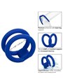 Calexotics Admiral - Anello Fallico Doppio in Silicone Liquido Blu