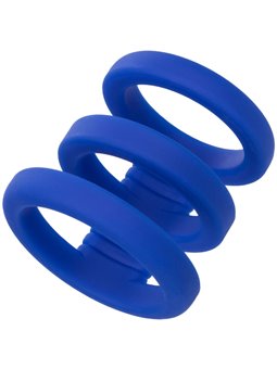 Calexotics Admiral - Triple Liquid Silicone Phallic Ring Blue