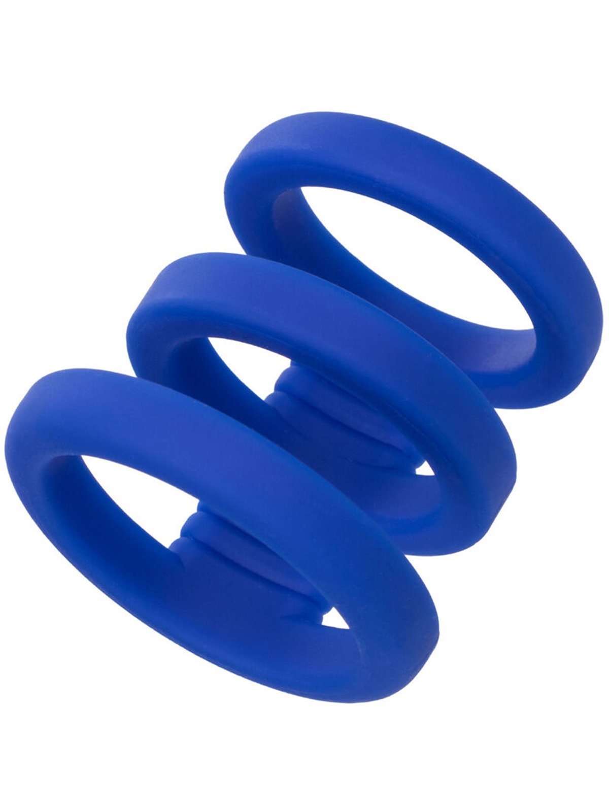Calexotics Admiral - Triple Liquid Silicone Phallic Ring Blue