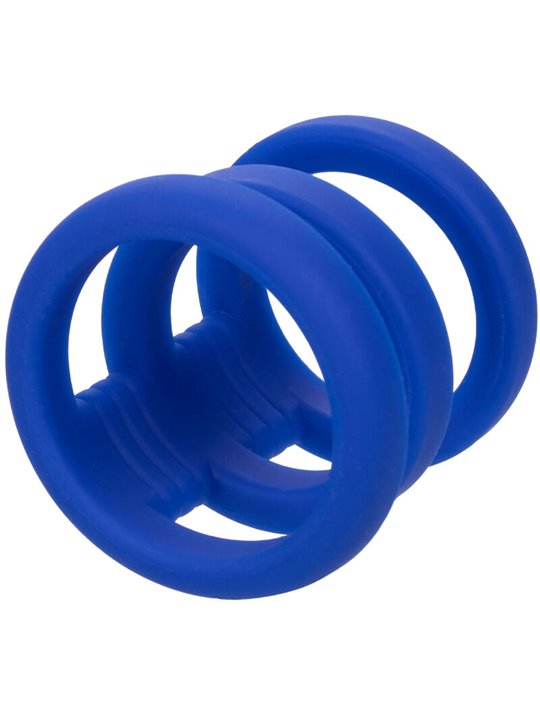 Calexotics Admiral - Triple Liquid Silicone Phallic Ring Blue