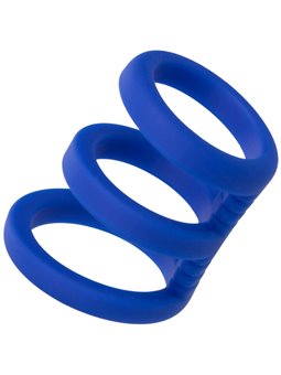 Calexotics Admiral - Triple Liquid Silicone Phallic Ring Blue