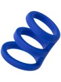 Calexotics Admiral - Triple Liquid Silicone Phallic Ring Blue