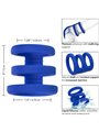 Calexotics Admiral - Triple Liquid Silicone Phallic Ring Blue