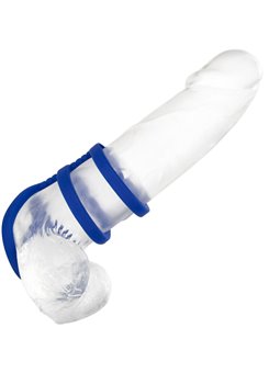 Calexotics Admiral - Triple Liquid Silicone Phallic Ring Blue