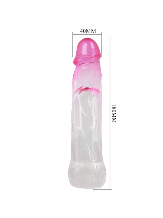 Pretty Love Neron - Guaina Fallica in Silicone Trasparente e Rosa 6 Cm