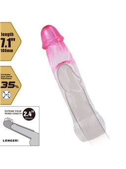 Pretty Love Neron - Guaina Fallica in Silicone Trasparente e Rosa 6 Cm