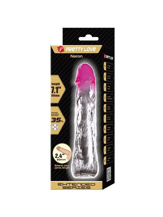 Pretty Love Neron - Guaina Fallica in Silicone Trasparente e Rosa 6 Cm