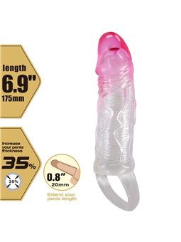 Pretty Love Odes - Guaina Fallica in Silicone Trasparente e Rosa 2 Cm
