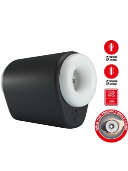 Pretty Love Dj Girl - Vibrating Male Masturbator 5 Settings Black