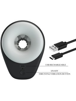 Pretty Love Dj Girl - Vibrating Male Masturbator 5 Settings Black