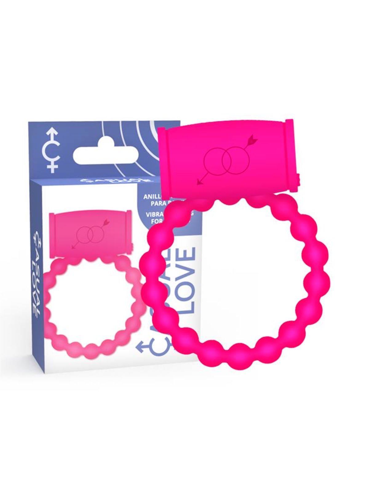 Casual Love Vibrating Ring - Anello Fallico Vibrante con Perline - Rosa