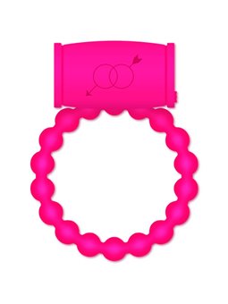 Casual Love Vibrating Ring - Anello Fallico Vibrante con Perline - Rosa