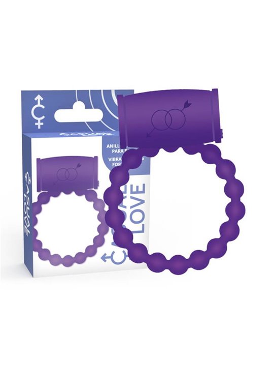Casual Love Vibrating Ring - Anello Fallico Vibrante con Perline - Viola