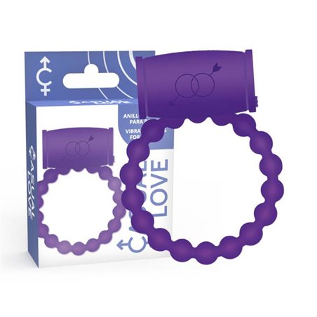 Casual Love Vibrating Ring - Anello Fallico Vibrante con Perline - Viola