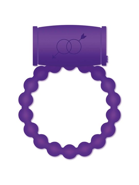 Casual Love Vibrating Ring - Anello Fallico Vibrante con Perline - Viola