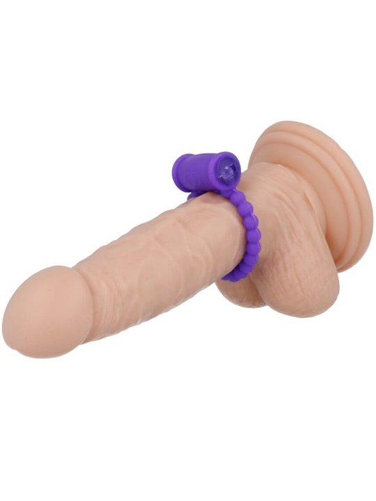 Casual Love Vibrating Ring - Anello Fallico Vibrante con Perline - Viola