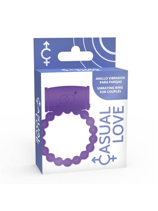 Casual Love Vibrating Ring - Anello Fallico Vibrante con Perline - Viola