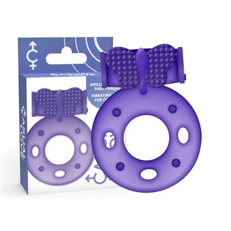 Casual Love Vibrating Ring - Anello Fallico Vibrante Farfalla - Viola