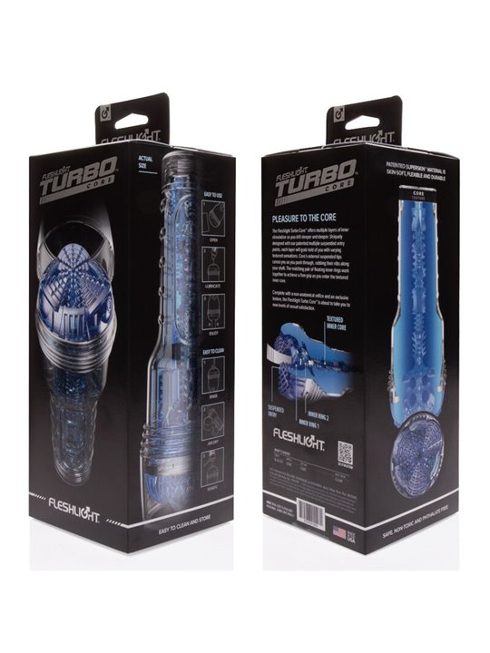 Fleshlight Turbo Core - Masturbatore Uomo in Silicone Blu