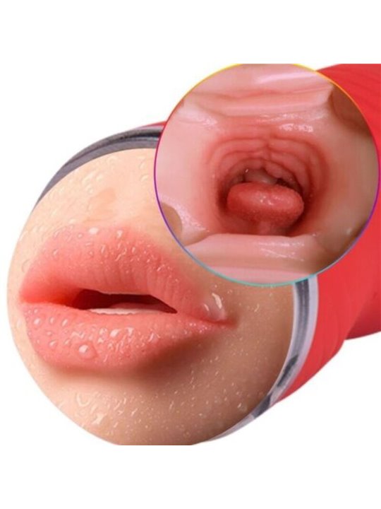 Armony - Masturbatore Maschile Doppio Vagina e Bocca Colore Rosso