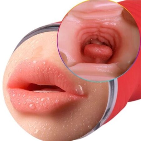 Armony - Masturbatore Maschile Doppio Vagina e Bocca Colore Rosso
