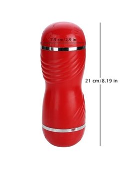 Armony - Masturbatore Maschile Doppio Vagina e Bocca Colore Rosso