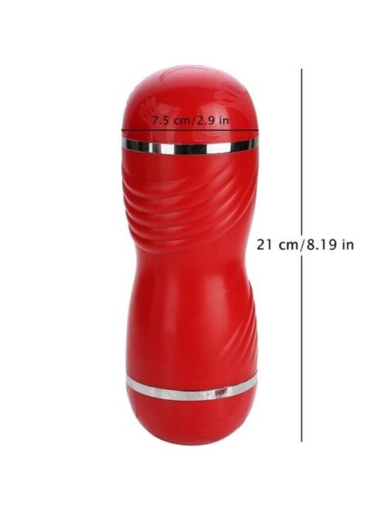 Armony - Masturbatore Maschile Doppio Vagina e Bocca Colore Rosso