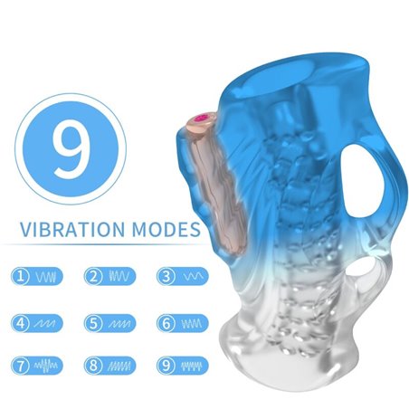Armony - Masturbatore Maschile da Dito Blu Gradiente con Vibrazione