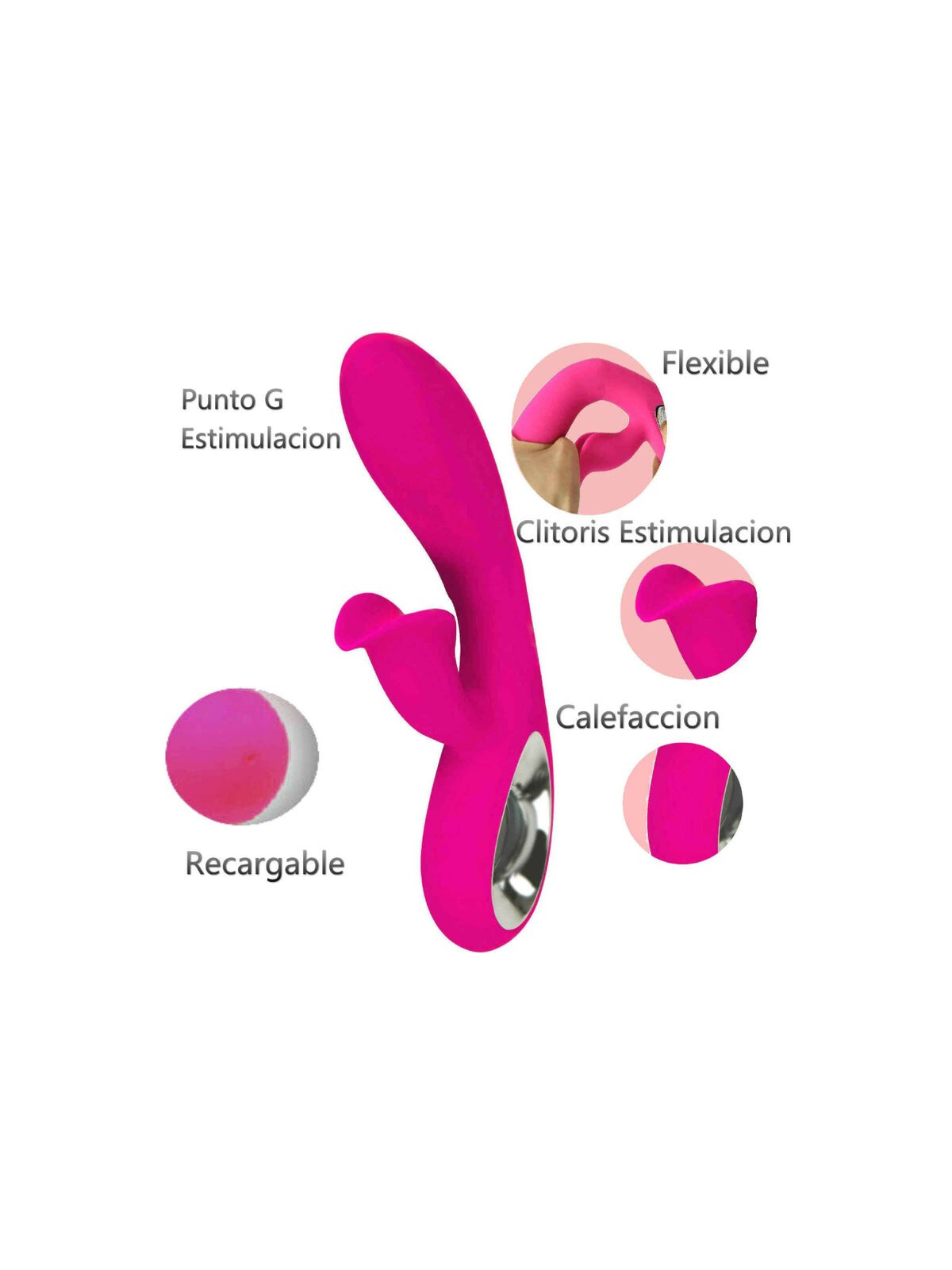 Armony Daro - Fuchsia Silicone Rabbit Vibrator 36 Vibrations