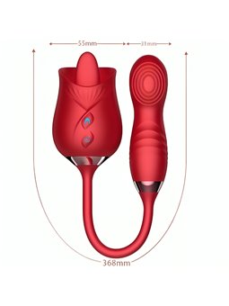 Armony Delight Flower - Red Bumping Vibrator with Tongue