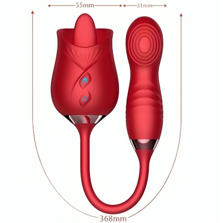 Armony Delight Flower - Red Bumping Vibrator with Tongue