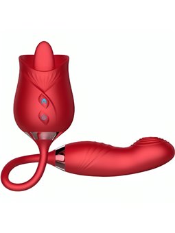 Armony Delight Flower - Vibratore Stimolatore Bumping Rosso con Lingua