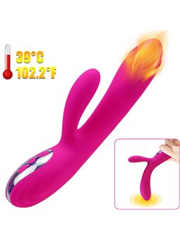 Armony - Vibratore Rabbit Flessibile con Effetto Calore Fucsia