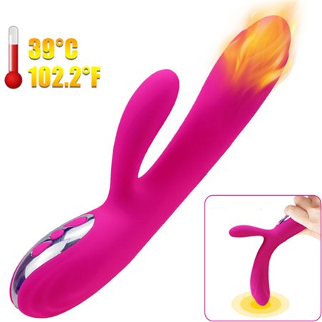 Armony - Vibratore Rabbit Flessibile con Effetto Calore Fucsia