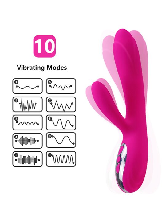 Armony - Vibratore Rabbit Flessibile con Effetto Calore Fucsia
