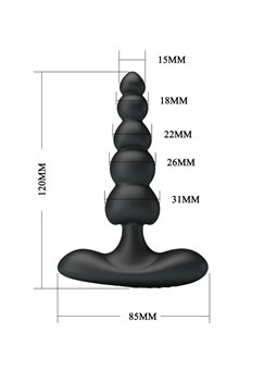 Pretty Love Corban - Vibratore Anale in Silicone 10 Vibrazioni Nero