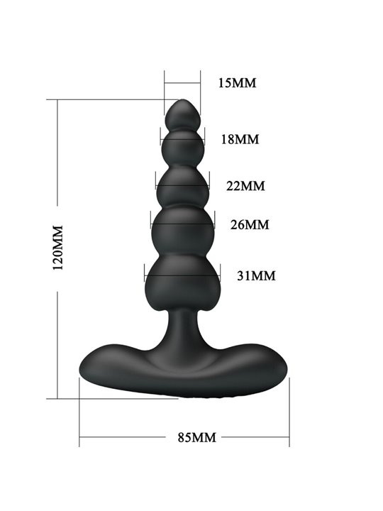 Pretty Love Corban - Vibratore Anale in Silicone 10 Vibrazioni Nero