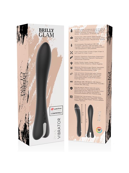Brilly Glam Ryan - Vibratore Punto G in Silicone Compatibile Watchme